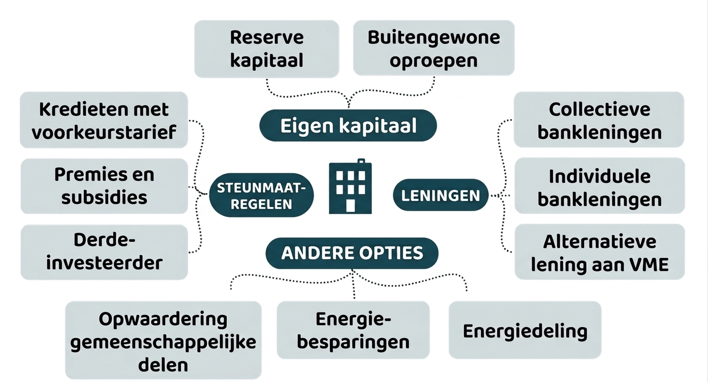 Welke financieringsoplossingen bestaan er in mede-eigendom?